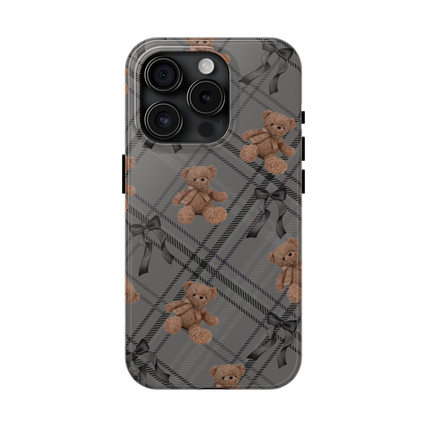 Cute Bows & Bears Phone Case – Customizable, Dual-Layer Protection for iPhone & Samsung