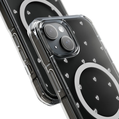 Neon Heart Bling Clear MagSafe Case