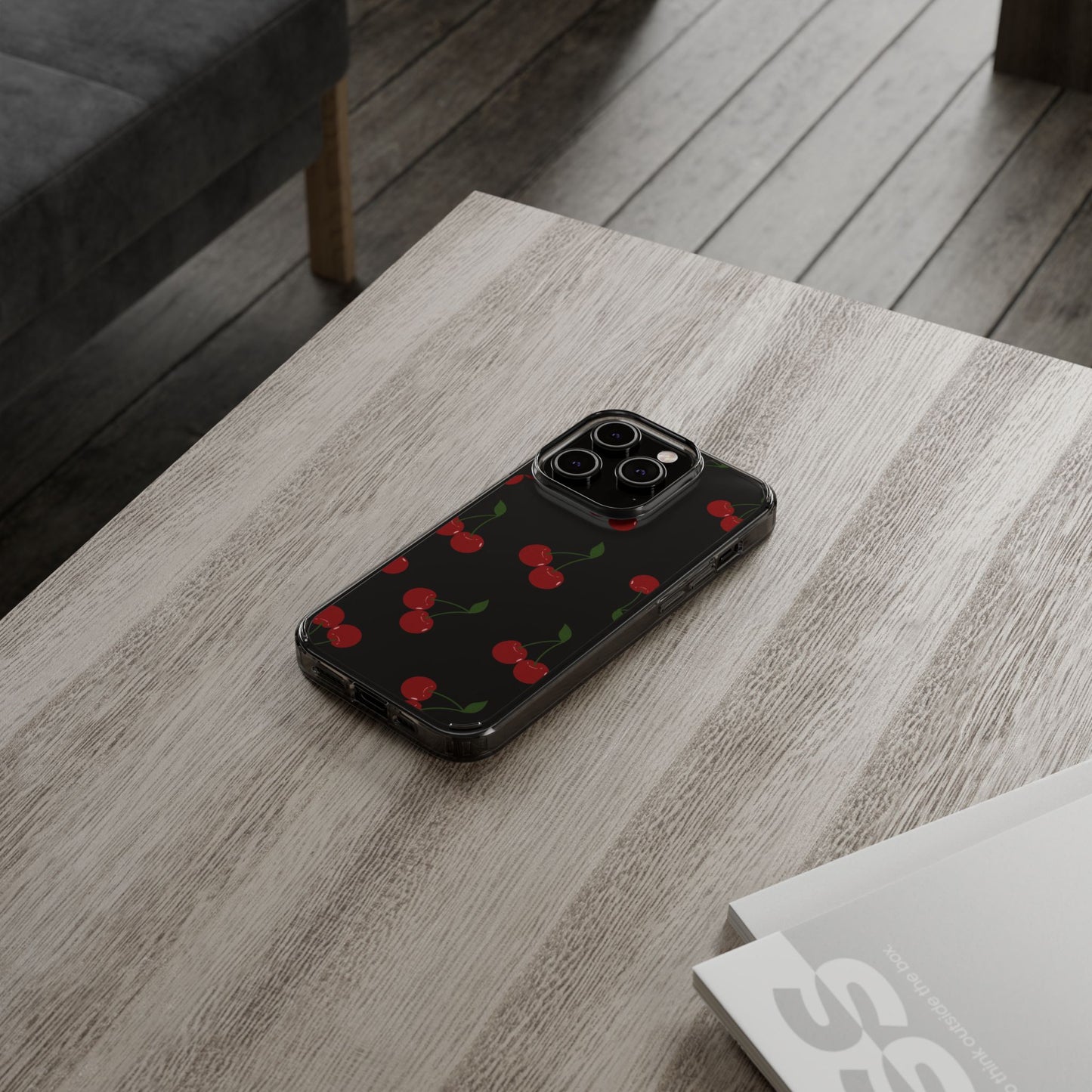 Random Cherry Pattern Clear Phone Case