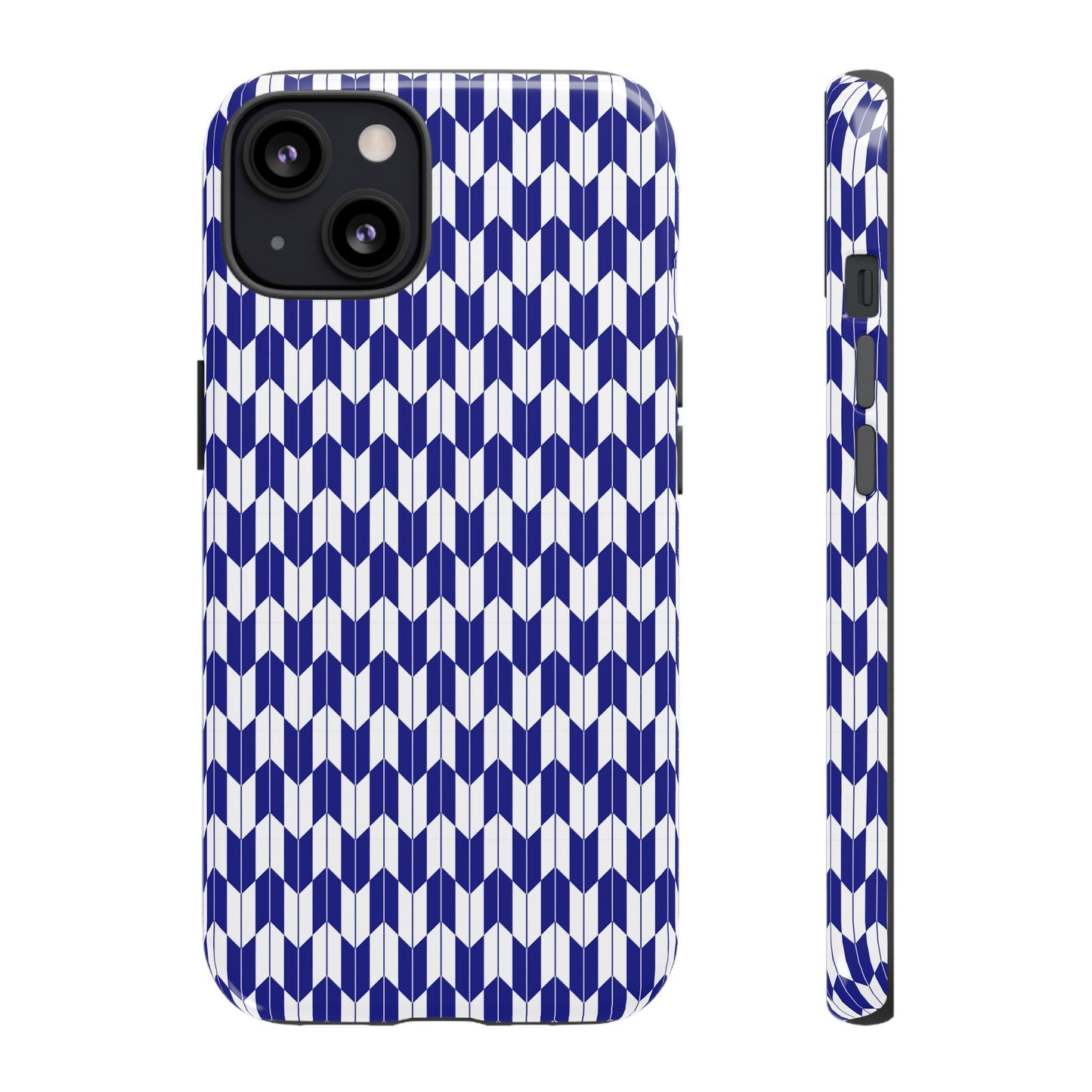Navy Blue Geometric Phone Case for iPhone Samsung Pixel – Minimal Pattern Modern Aesthetic - JGUS