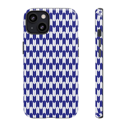 Navy Blue Geometric Phone Case for iPhone Samsung Pixel – Minimal Pattern Modern Aesthetic - JGUS
