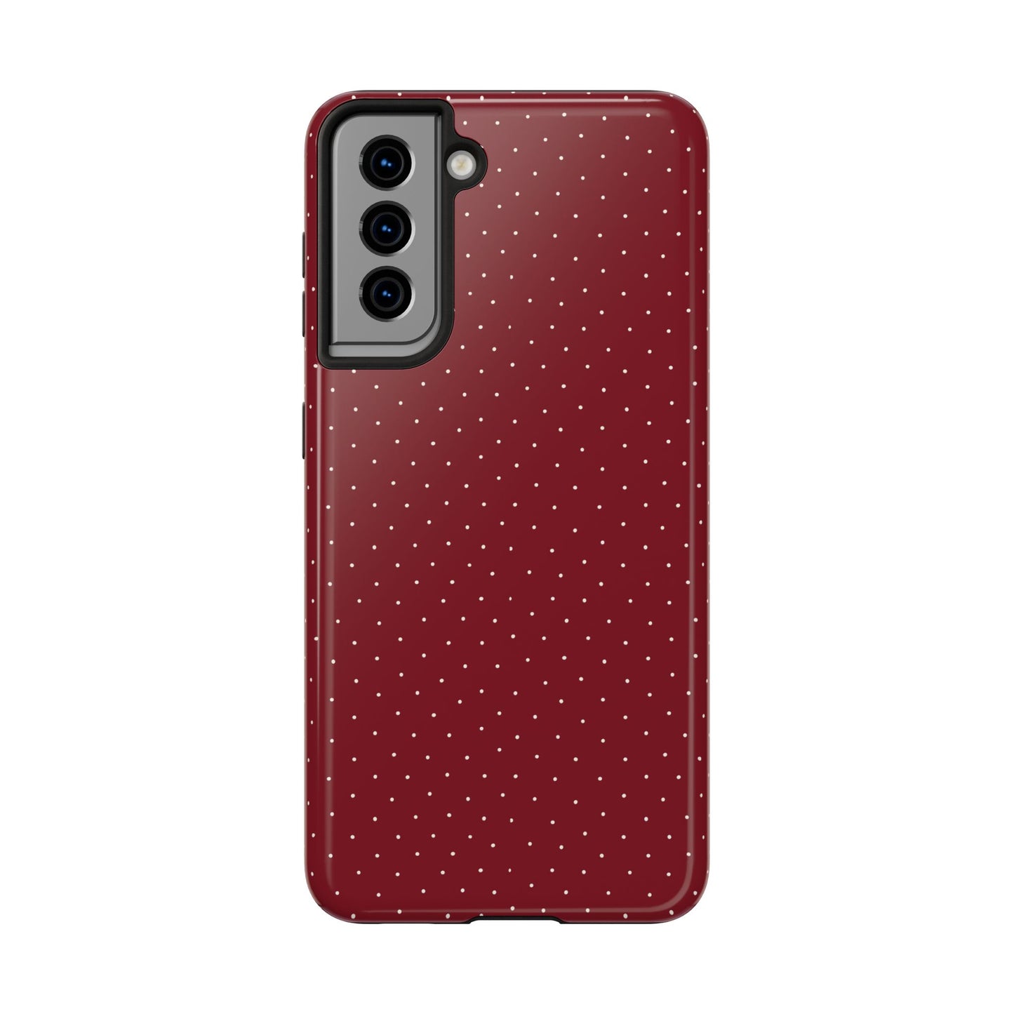 Burgundy  & White Dots Case