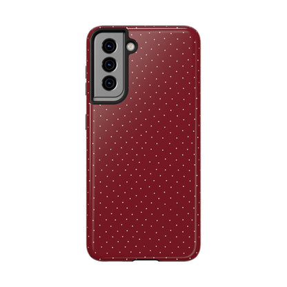 Burgundy  & White Dots Case