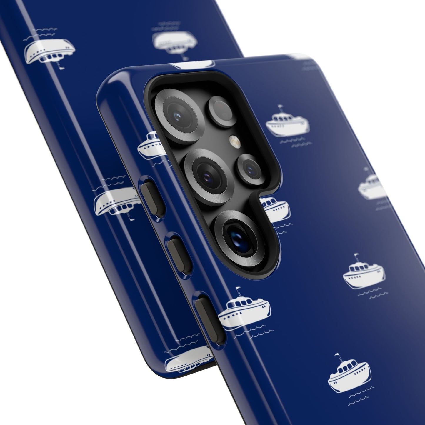 Blue Boat Phone Case – Calm Ocean Pattern for iPhone & Samsung, Durable & Stylish Protection - JGUS