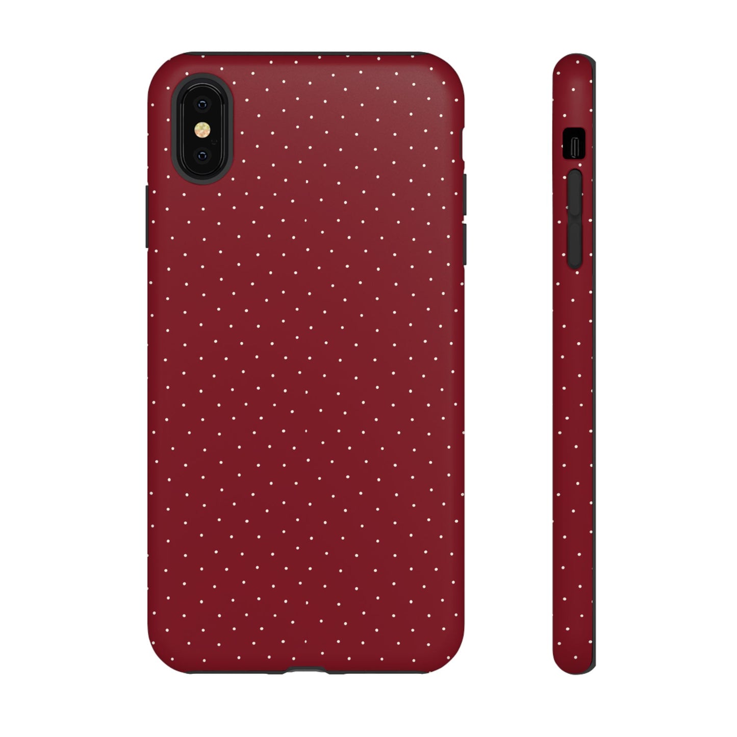 Burgundy  & White Dots Case - JGUS