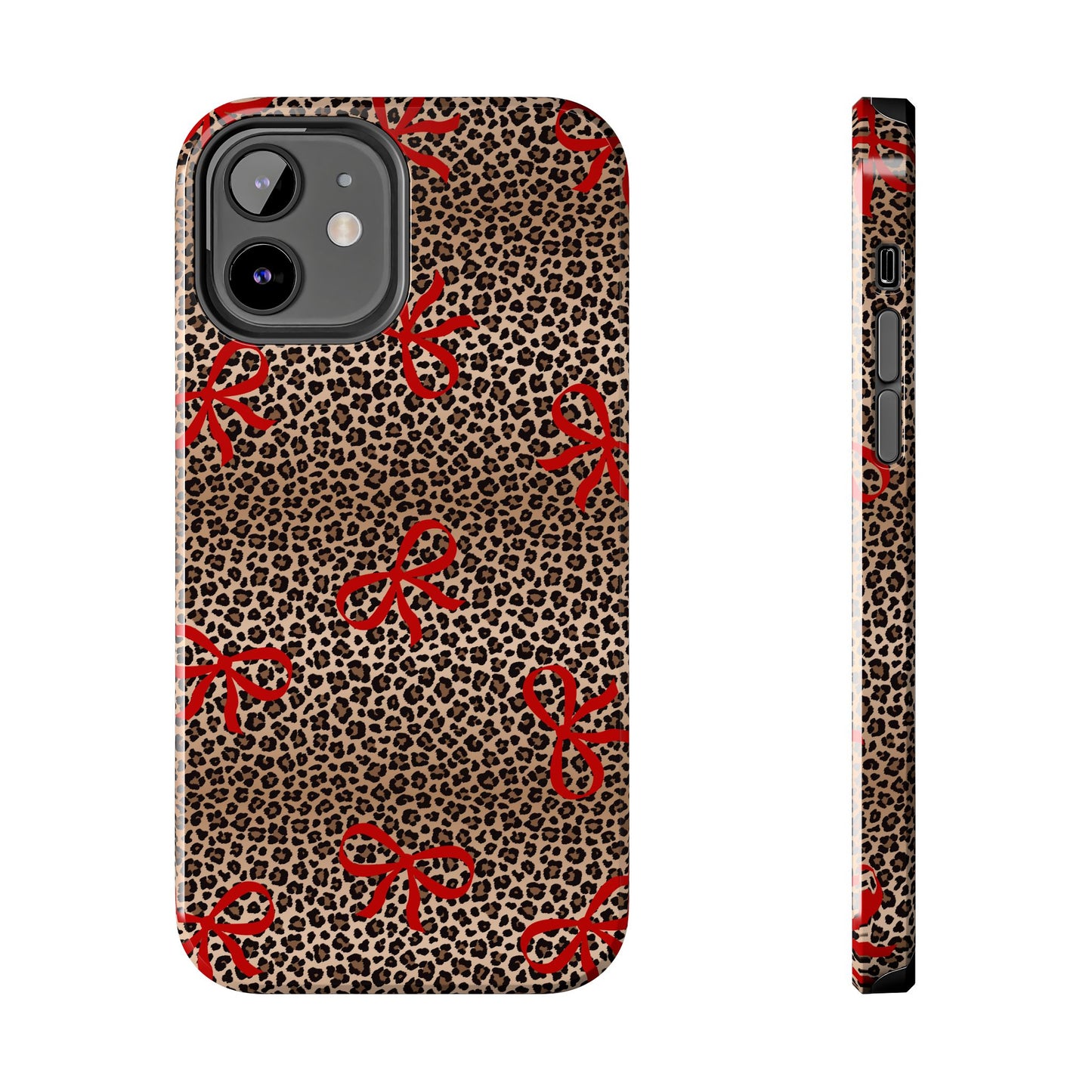 Bold Bow Leopard Print Phone Case – Aesthetic Protective Cover for iPhone & Samsung - Fashionable Animal Print Cover