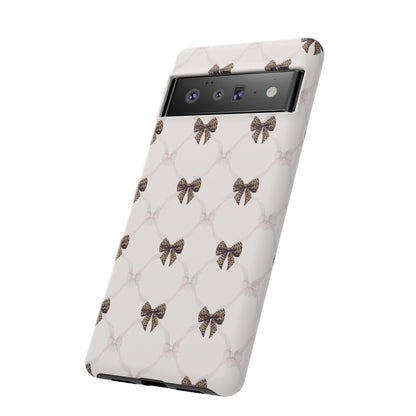 Chic Bow Pattern Phone Case | Elegant Clear Protective Case | Stylish iPhone & Samsung Cover - JGUS