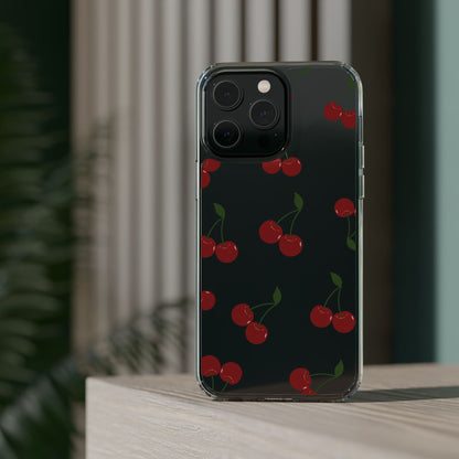 Random Cherry Pattern Clear Phone Case