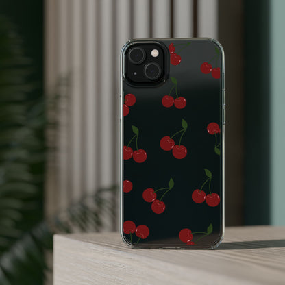 Random Cherry Pattern Clear Phone Case