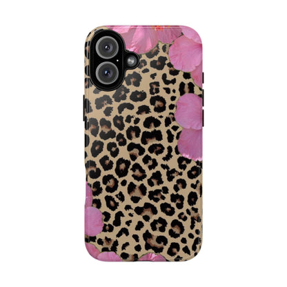Leopard Bloom Pink Floral Phone Case – Trendy Animal Print Case for iPhone & Samsung