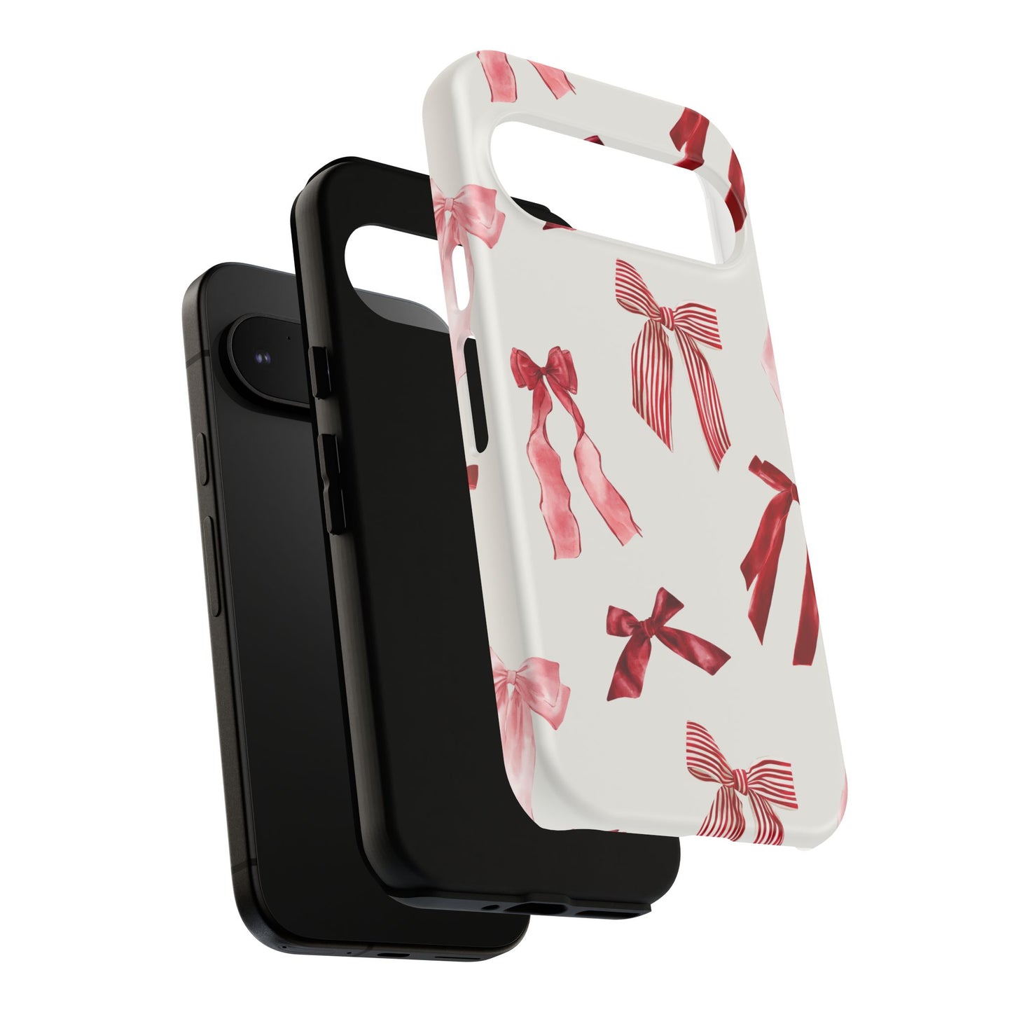Burgundy Chic Bow Design Phone Case - JGUS
