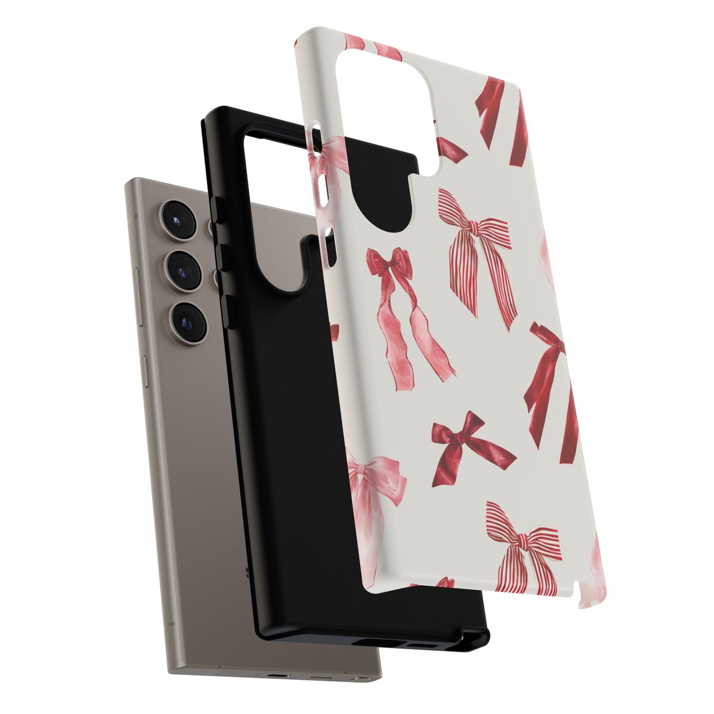 Burgundy Chic Bow Design Phone Case - JGUS