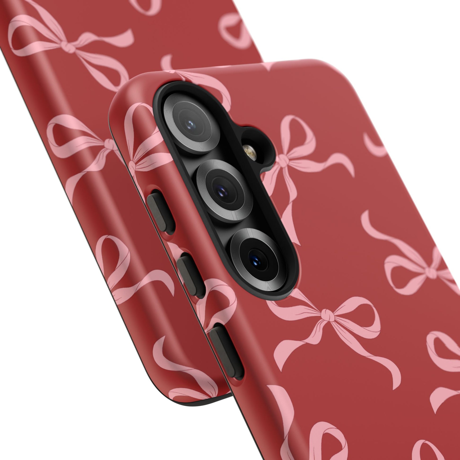 Pink Bows on Red Phone Case - JGUS