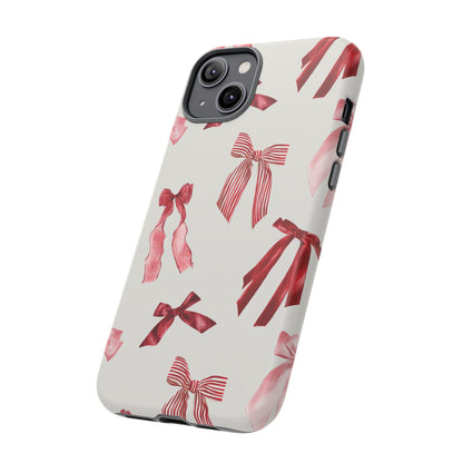 Burgundy Chic Bow Design Phone Case - JGUS