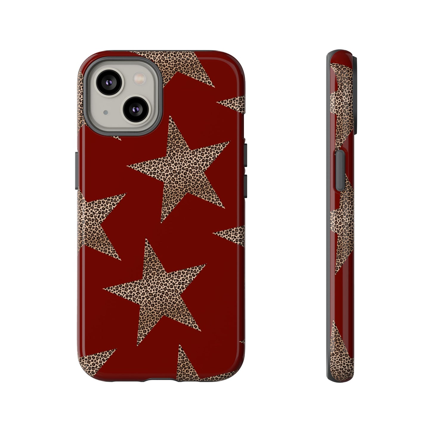 Leopard Star Luxe - Burgundy Edition | Aesthetic Coquette Phone Case for iPhone & Galaxy - JGUS