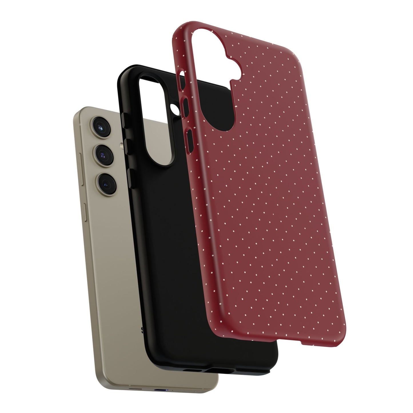 Burgundy  & White Dots Case - JGUS