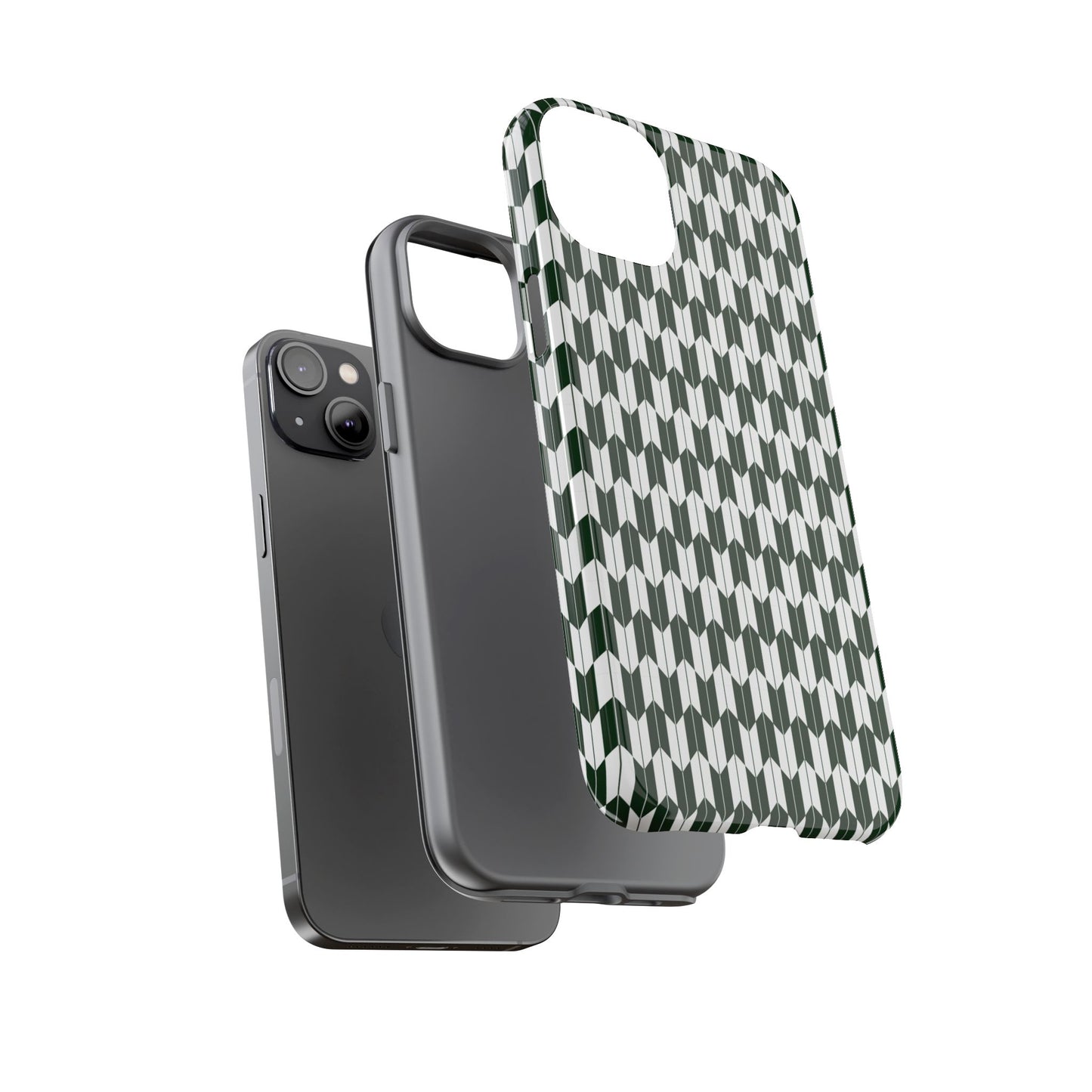 Green Harmony Geometric Phone Case – Durable, Slim, and MagSafe Compatible - JGUS