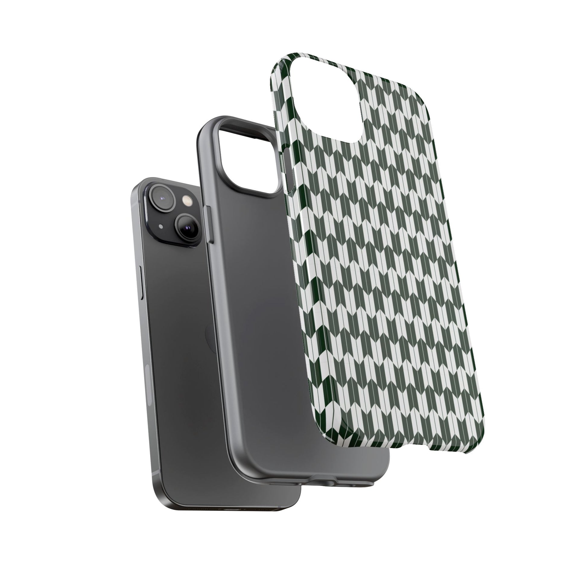 Green Harmony Geometric Phone Case – Durable, Slim, and MagSafe Compatible - JGUS