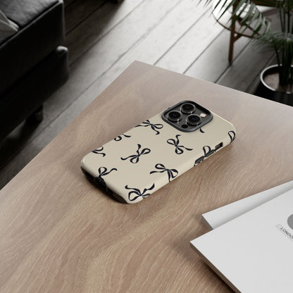 Beige and Black Bow Phone Case - JGUS
