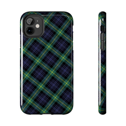 Jade Plaid Luxe Phone Case – Dual-Layer Protection for iPhone & Samsung