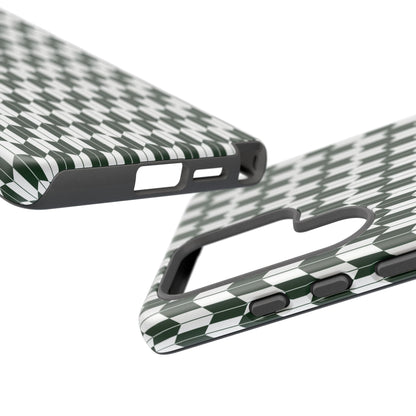 Green Harmony Geometric Phone Case – Durable, Slim, and MagSafe Compatible - JGUS