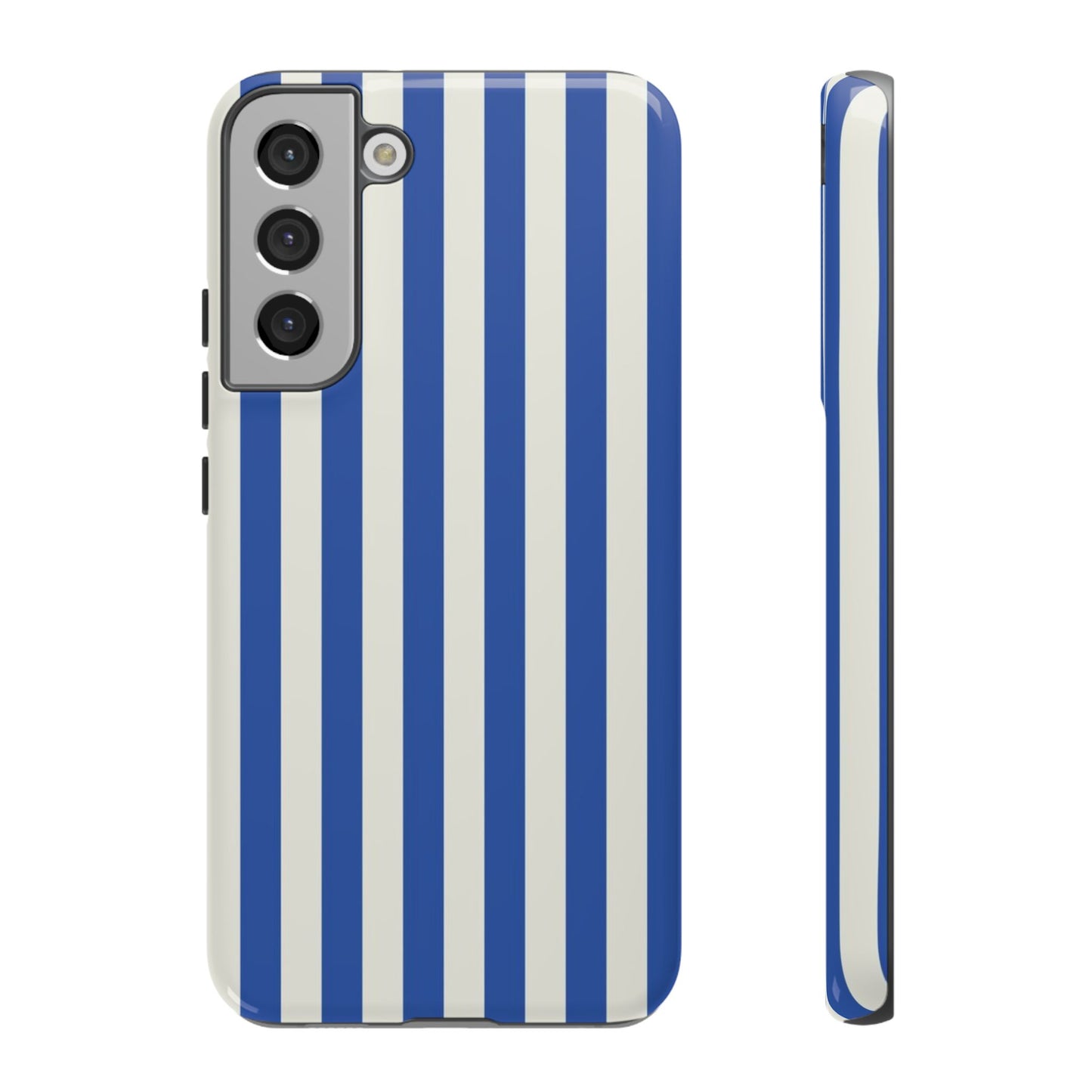 Title: Blue & White Stripe Phone Case – Classic Nautical Pattern for iPhone & Samsung - JGUS