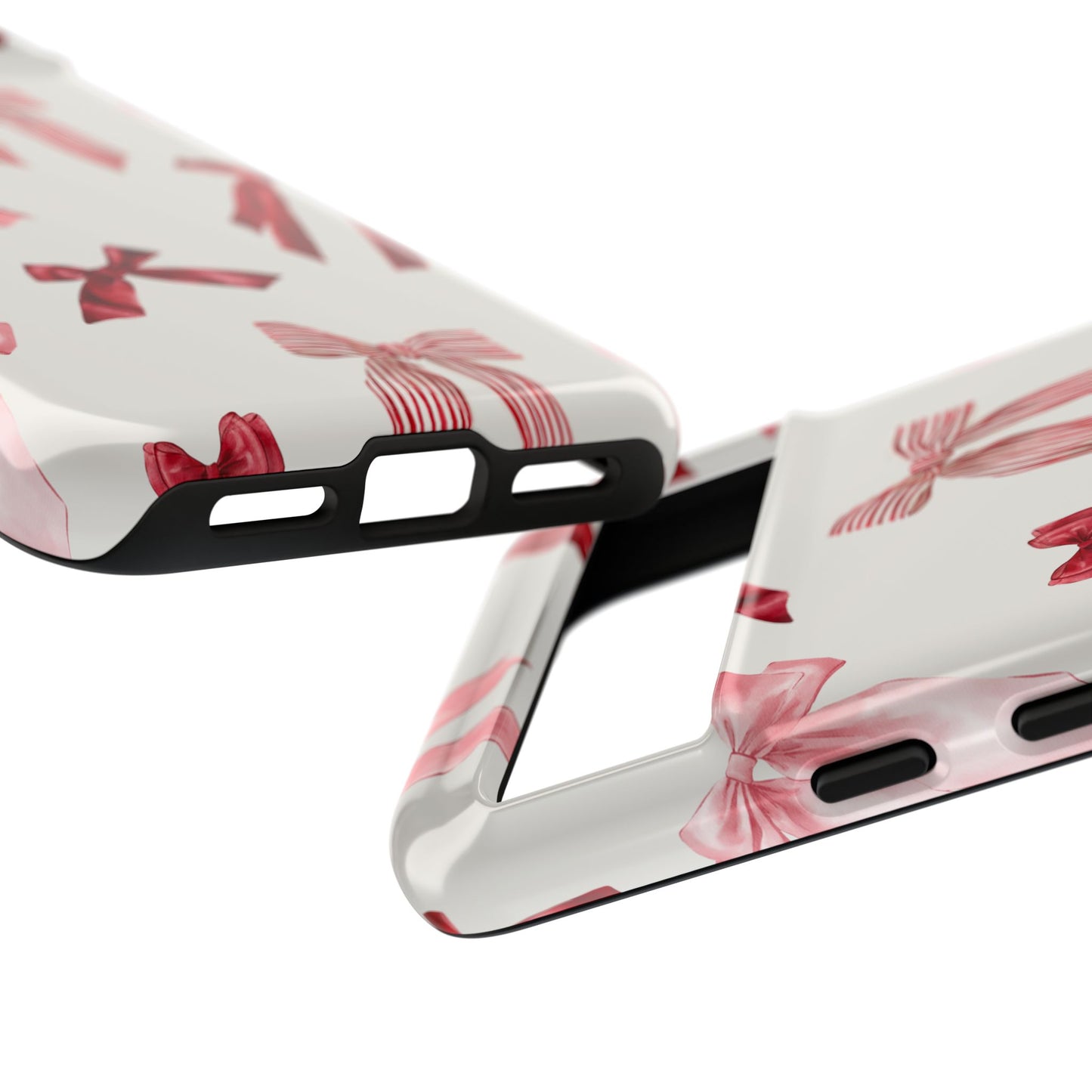 Burgundy Chic Bow Design Phone Case - JGUS