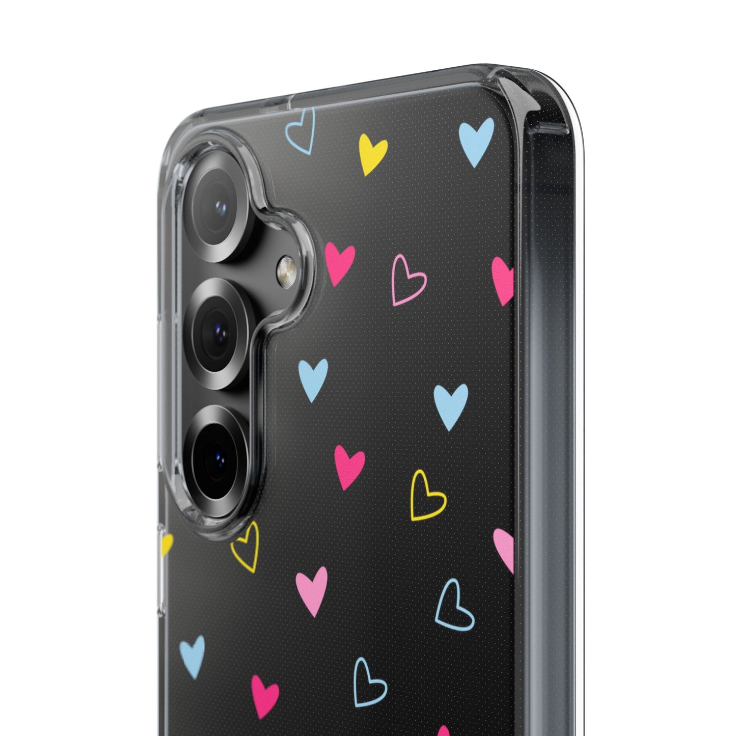 Transparent Heart Design Pattern Clear Phone Case