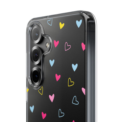 Transparent Heart Design Pattern Clear Phone Case