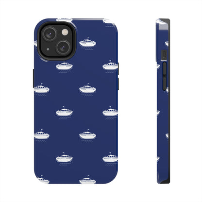 Blue Boat Phone Case – Calm Ocean Pattern for iPhone & Samsung, Durable & Stylish Protection