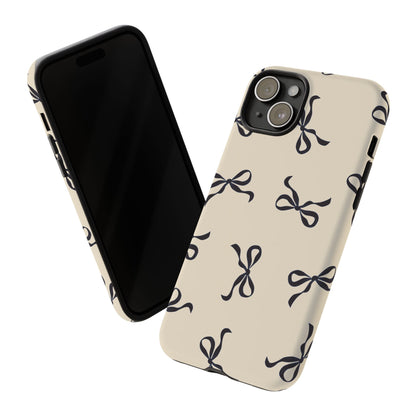 Beige and Black Bow Phone Case - JGUS