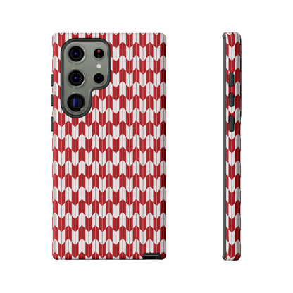 Red Geometric Phone Case for iPhone Samsung Pixel – Bold Pattern Aesthetic Modern Design - JGUS