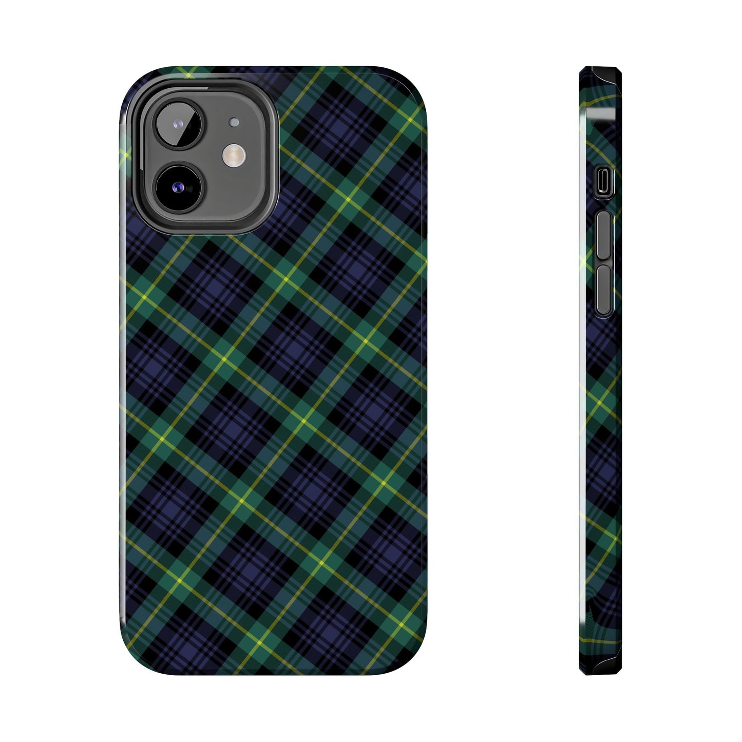 Jade Plaid Luxe Phone Case – Dual-Layer Protection for iPhone & Samsung