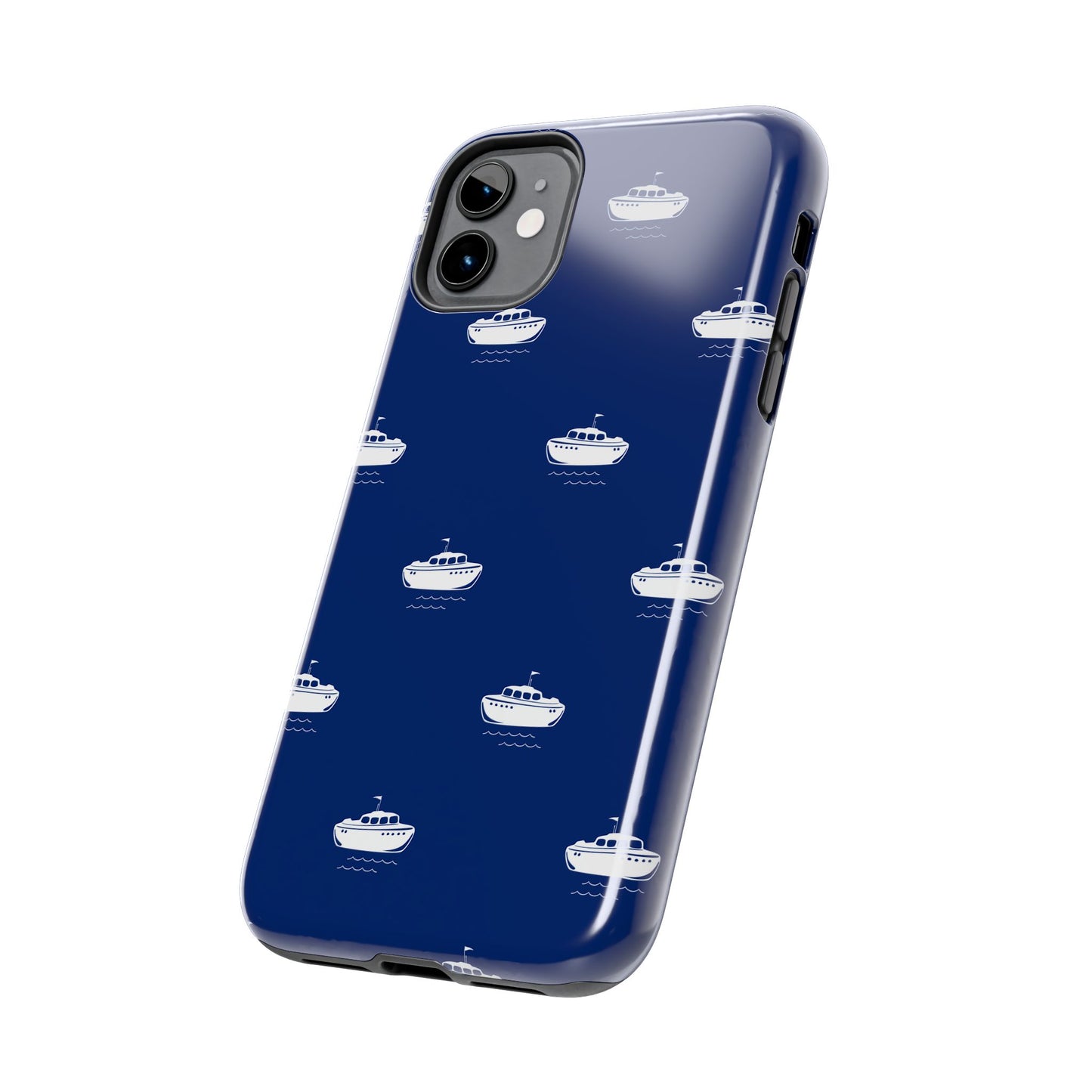 Blue Boat Phone Case – Calm Ocean Pattern for iPhone & Samsung, Durable & Stylish Protection