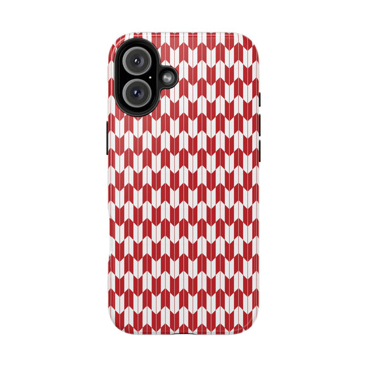 Red Harmony Geometric Phone Case – Durable, Slim, and MagSafe Compatible