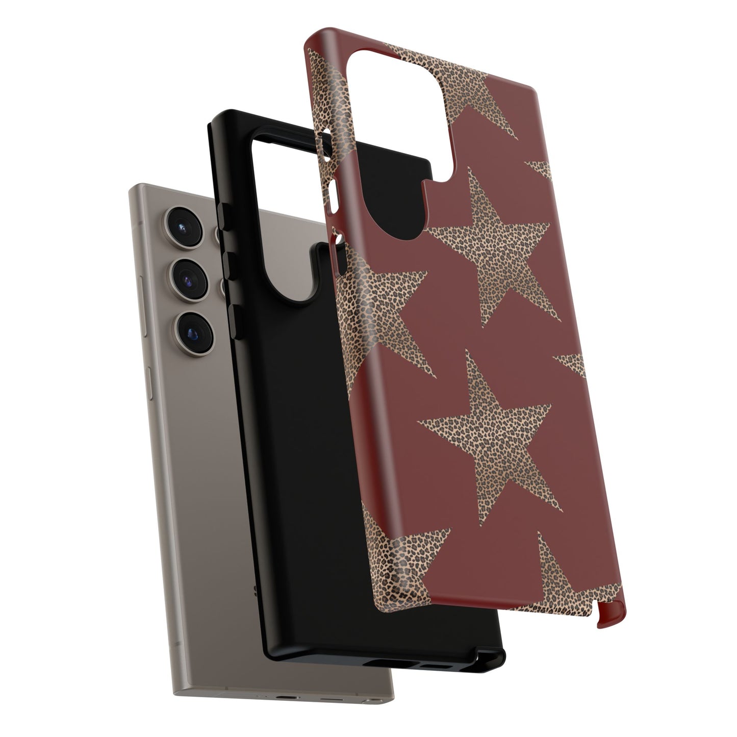 Leopard Star Luxe - Burgundy Edition | Aesthetic Coquette Phone Case for iPhone & Galaxy - JGUS