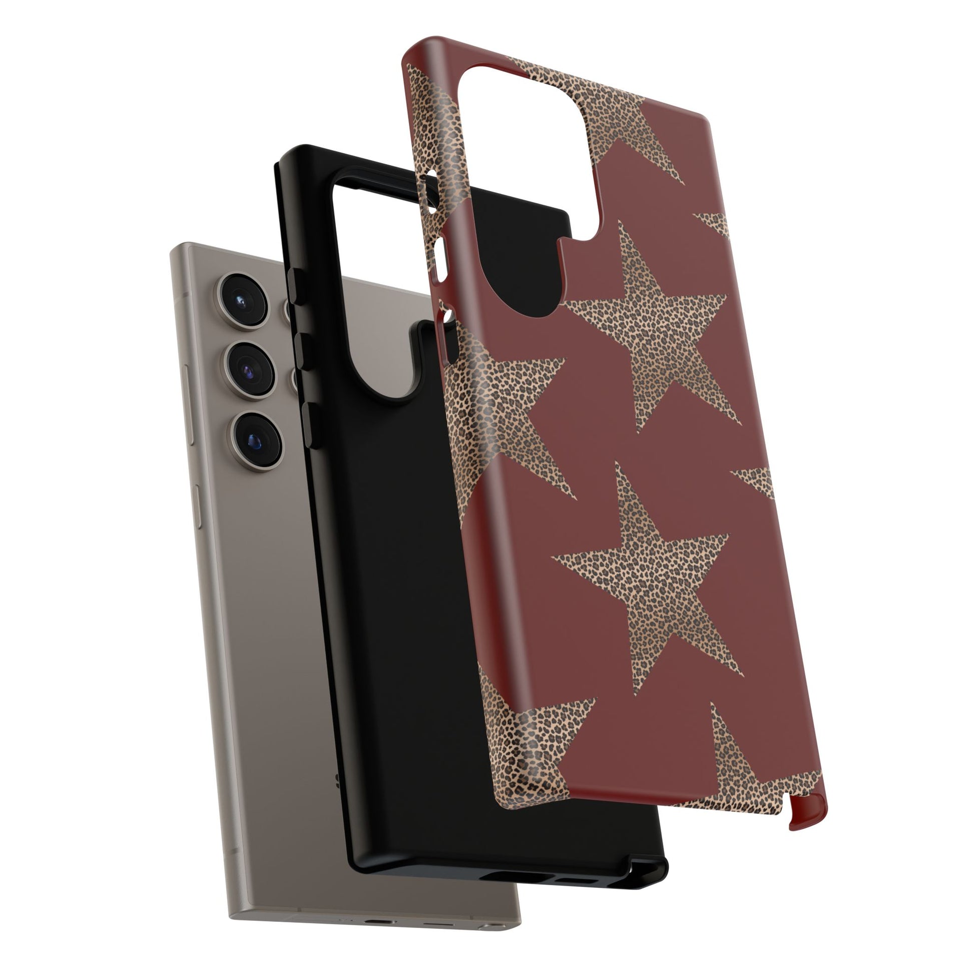 Leopard Star Luxe - Burgundy Edition | Aesthetic Coquette Phone Case for iPhone & Galaxy - JGUS