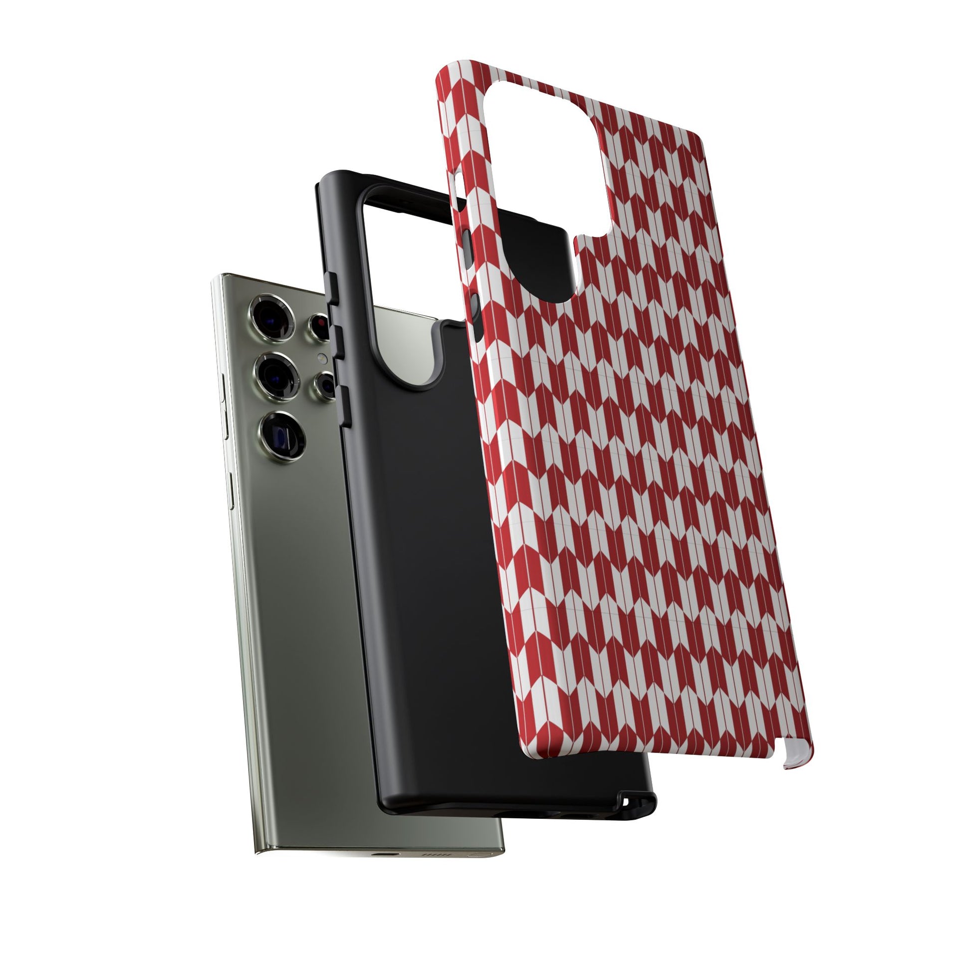 Red Geometric Phone Case for iPhone Samsung Pixel – Bold Pattern Aesthetic Modern Design - JGUS