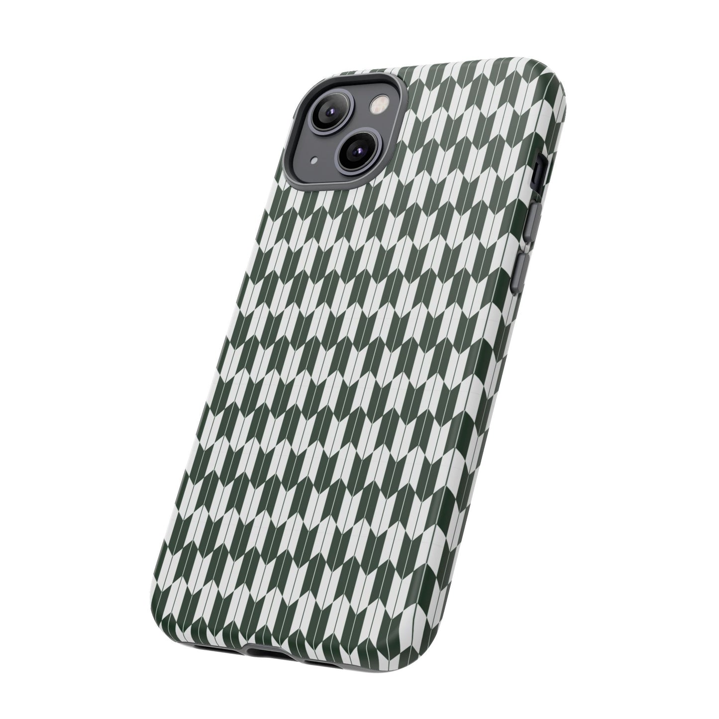 Green Harmony Geometric Phone Case – Durable, Slim, and MagSafe Compatible - JGUS