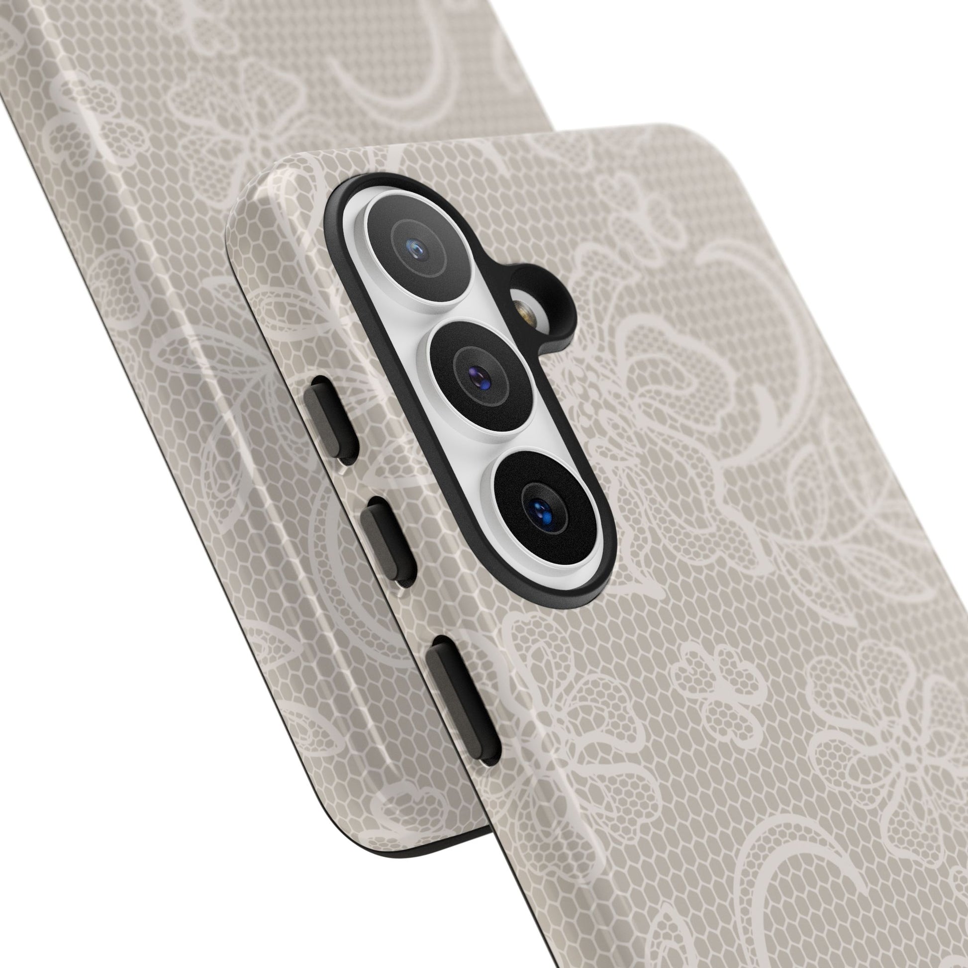 Lace Phone Case for iPhone Samsung Pixel – Cream Floral Elegant Aesthetic - JGUS