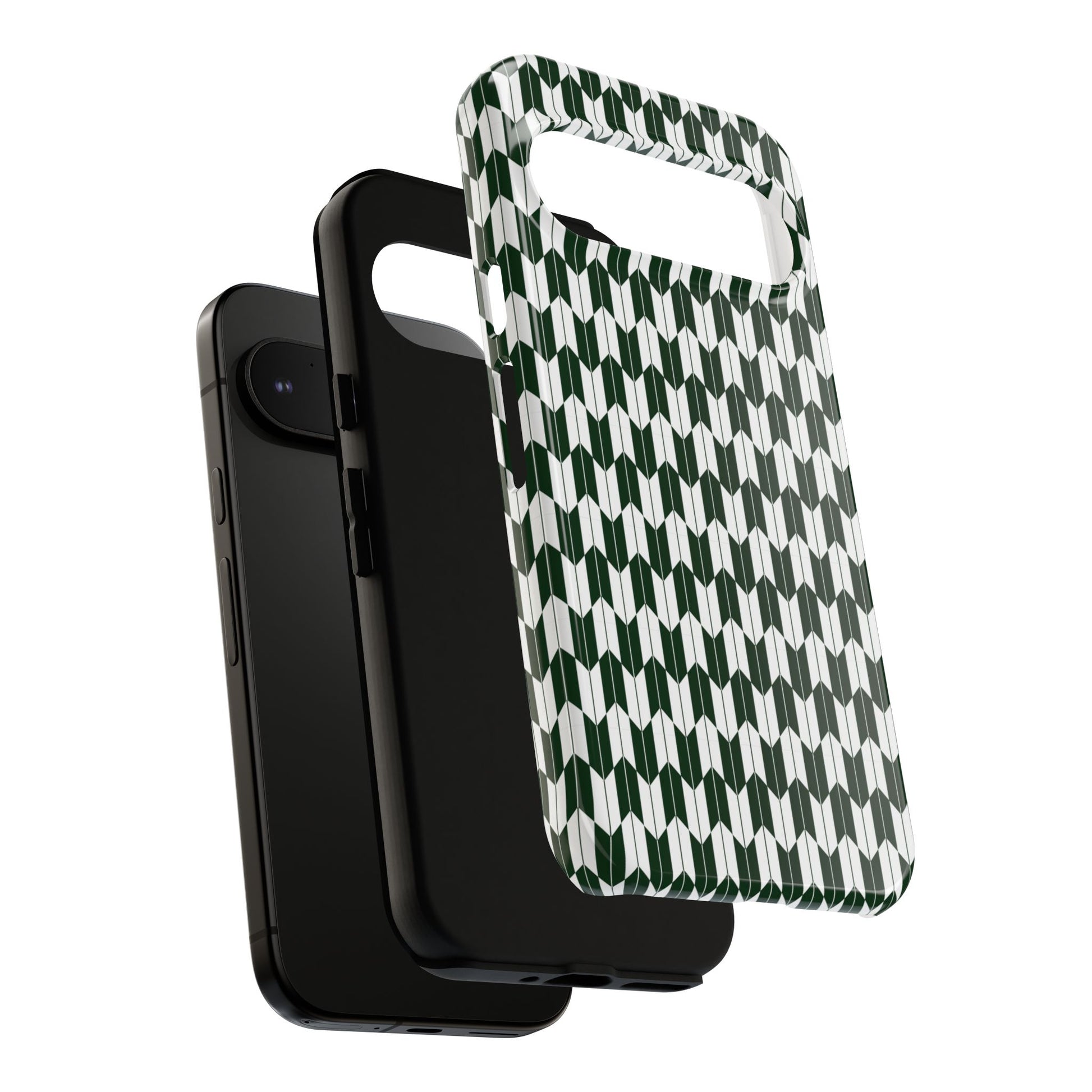 Green Harmony Geometric Phone Case – Durable, Slim, and MagSafe Compatible - JGUS