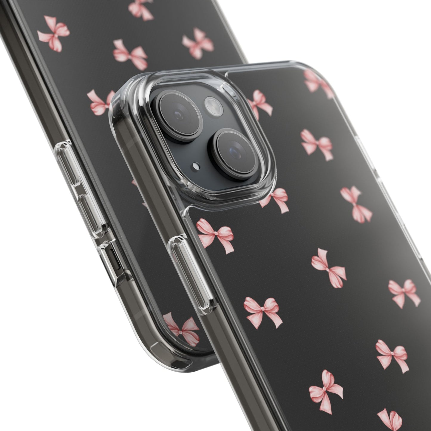 Pink Bow Dreams Clear Phone Case