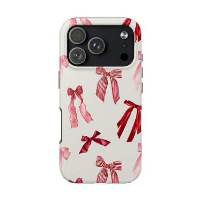 Burgundy Chic Bow Design Phone Case