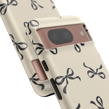 Beige and Black Bow Phone Case - JGUS