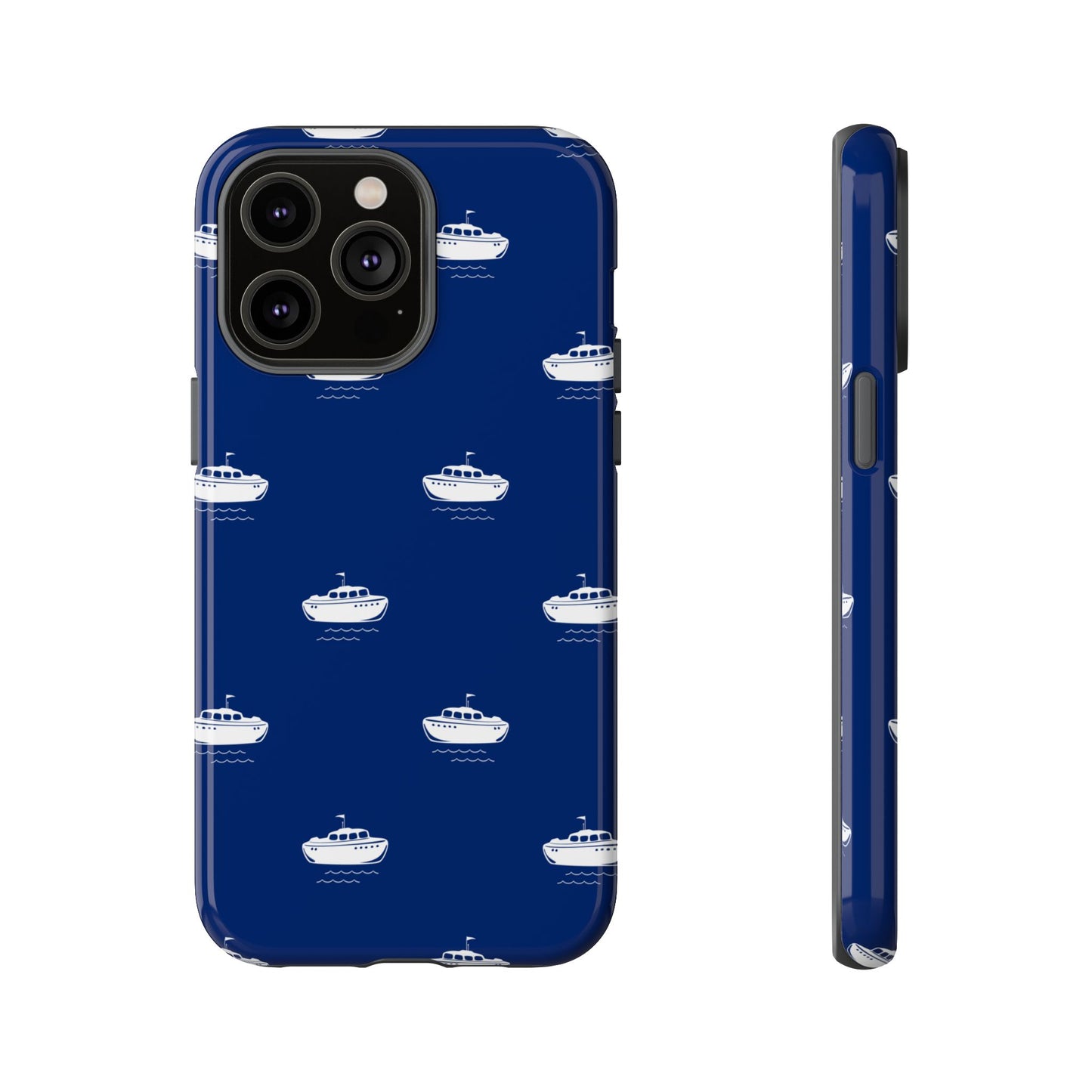 Blue Boat Phone Case – Calm Ocean Pattern for iPhone & Samsung, Durable & Stylish Protection - JGUS