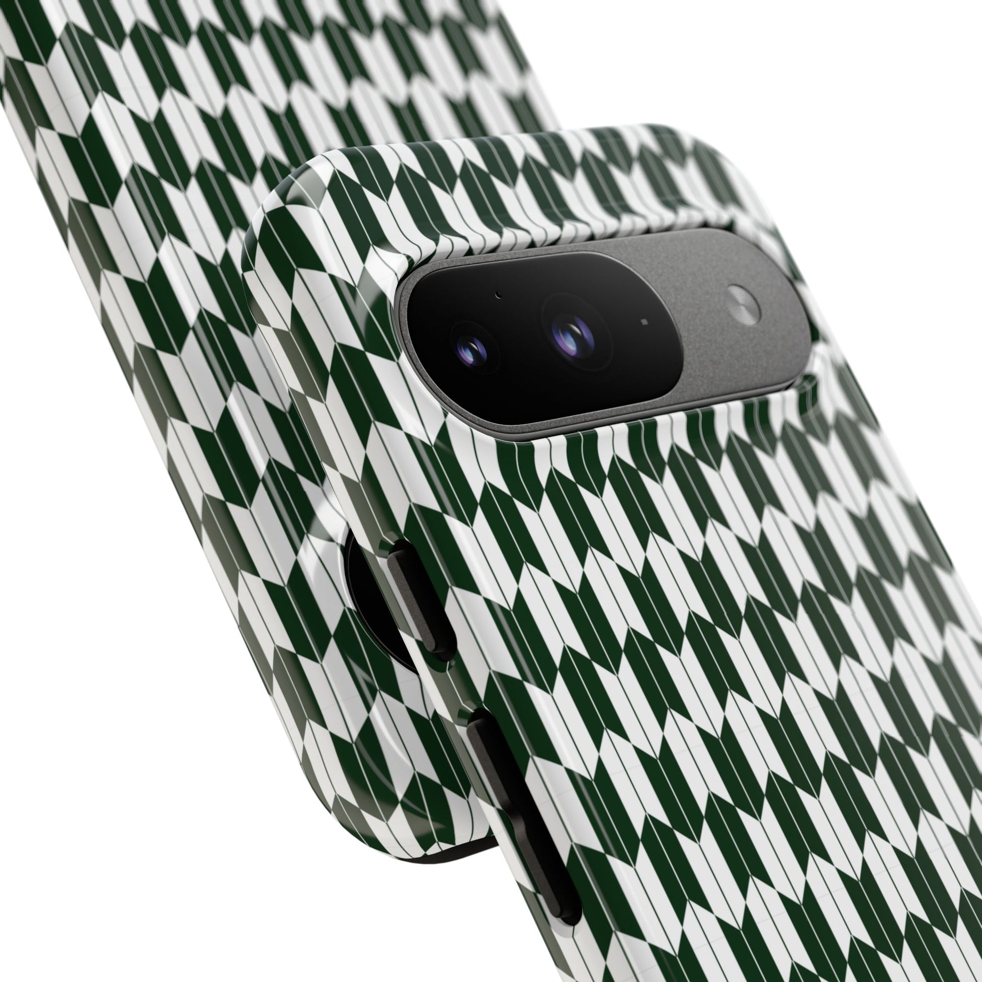 Green Harmony Geometric Phone Case – Durable, Slim, and MagSafe Compatible - JGUS