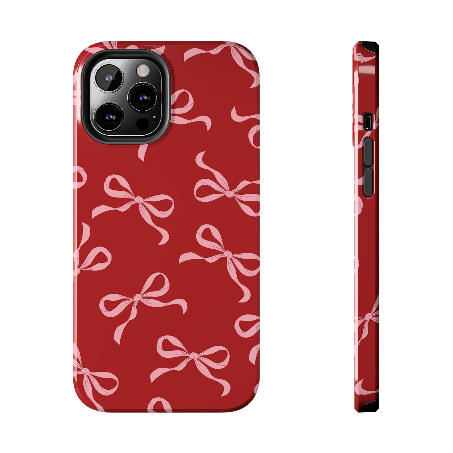 Pink Bows on Red Phone Case