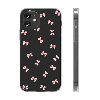 Pink Bow Dreams Clear Phone Case