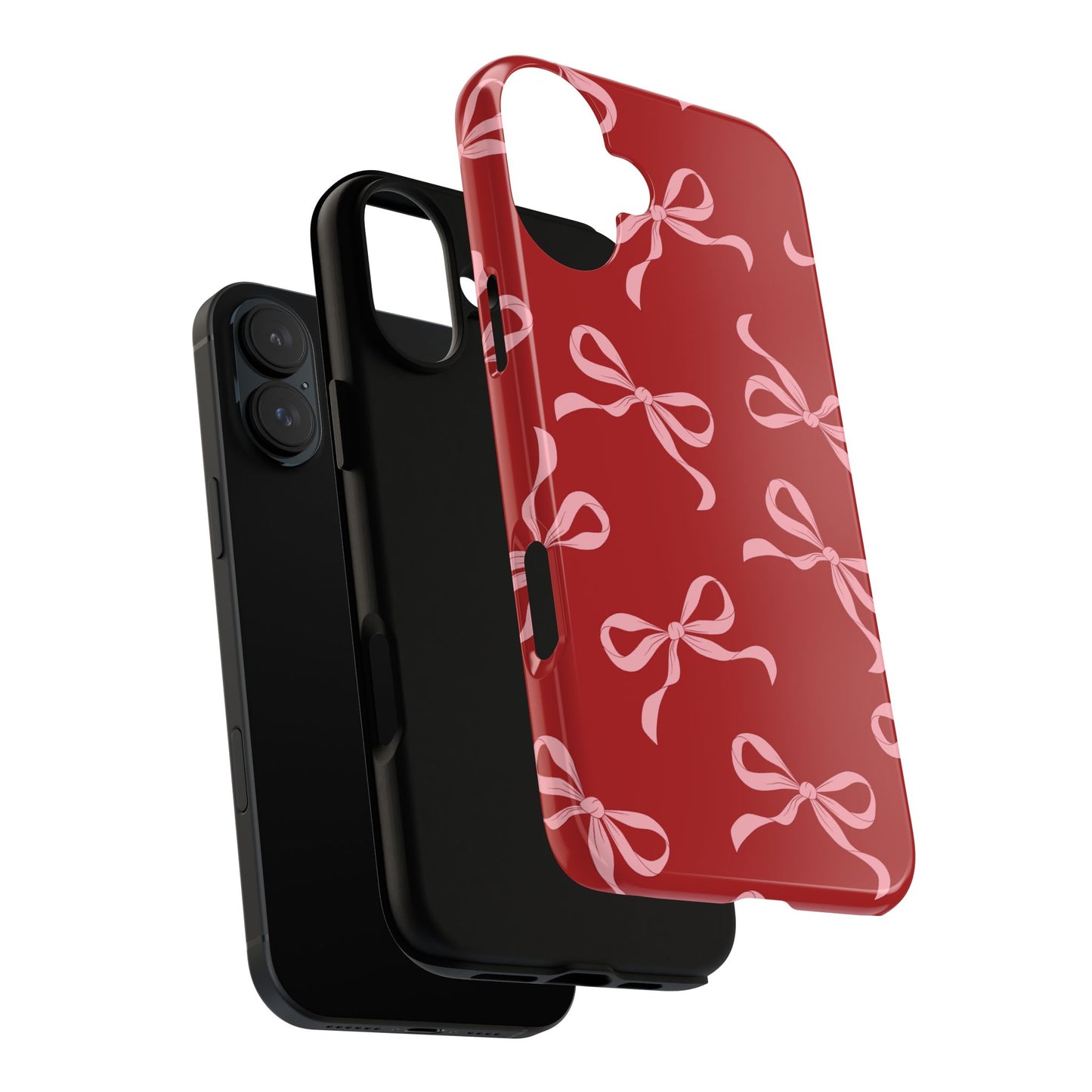 Pink Bows on Red Phone Case - JGUS