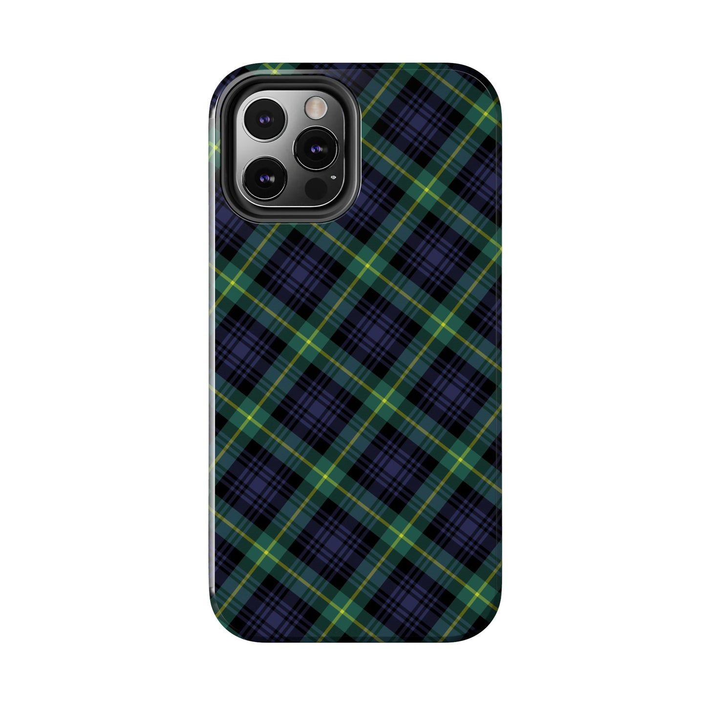 Jade Plaid Luxe Phone Case – Dual-Layer Protection for iPhone & Samsung